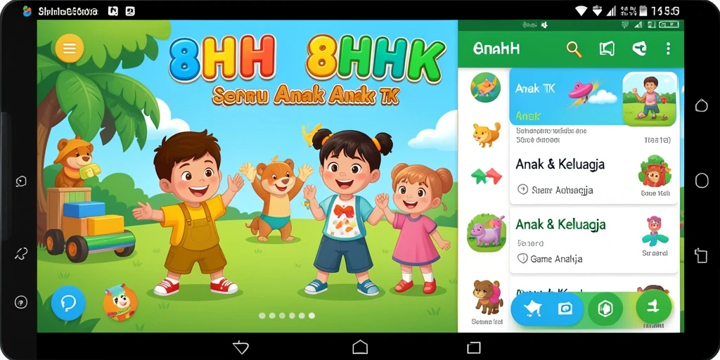 Tampilan antarmuka permainan edukatif anak-anak 8HHH.