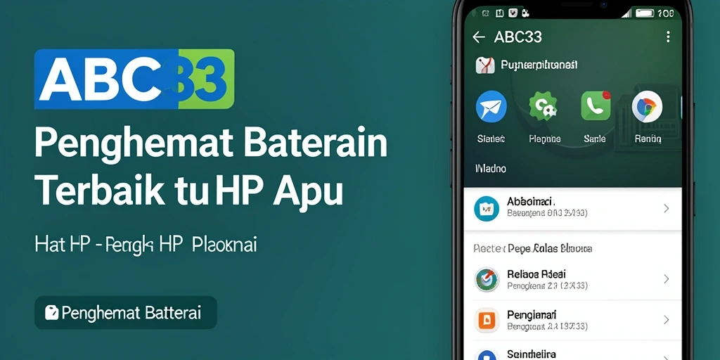 Tampilan antarmuka aplikasi penghemat baterai ABC33 yang intuitif dan mudah digunakan.