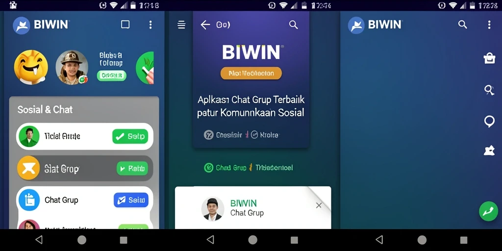 Tampilan antarmuka BIWIN yang modern dan fungsional dalam Chat Grup.