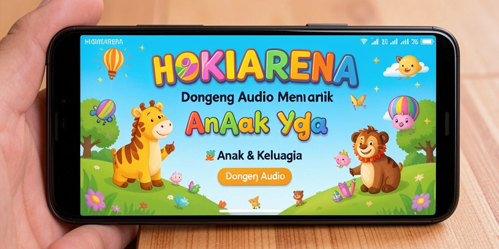 Tampilan antarmuka aplikasi HOKIARENA yang ramah anak.