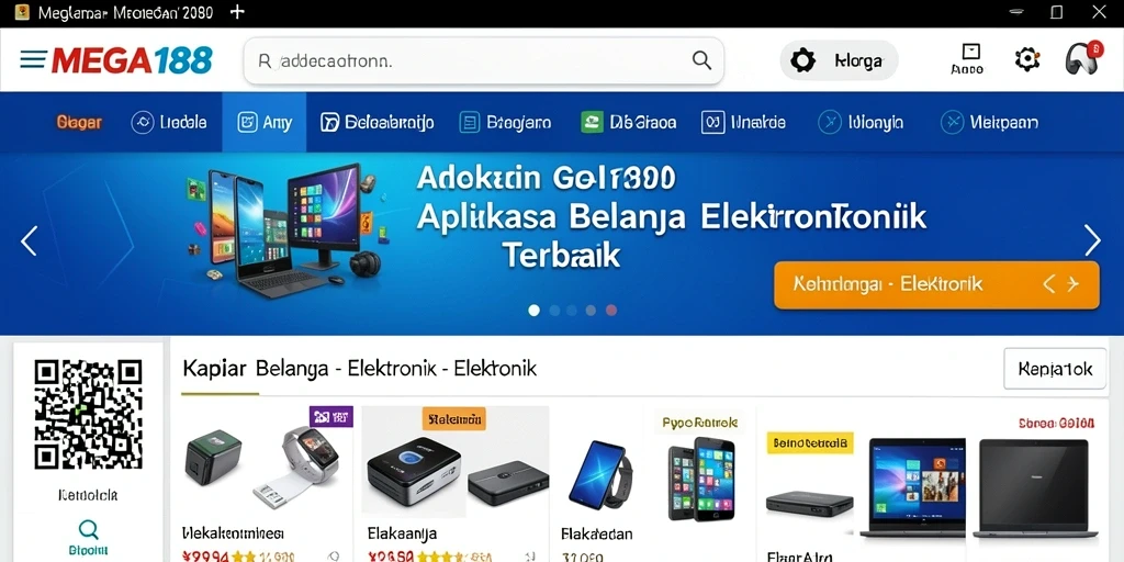 Antarmuka MEGA188 yang sederhana dan mudah digunakan untuk belanja elektronik.