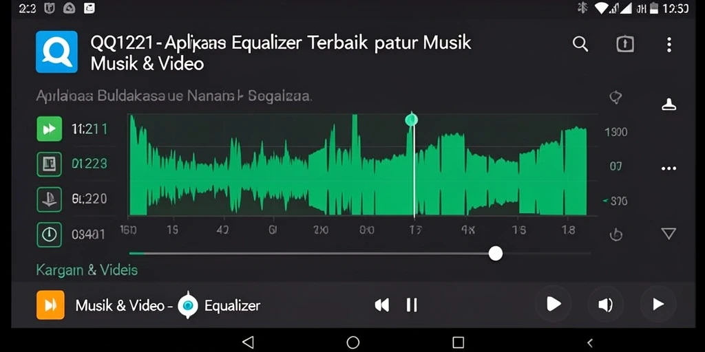 Antarmuka intuitif QQ1221 menampilkan kontrol Equalizer dengan jelas.