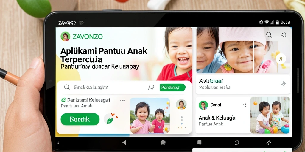 Tampilan antarmuka ZAVONZO yang user-friendly untuk pemantauan anak.