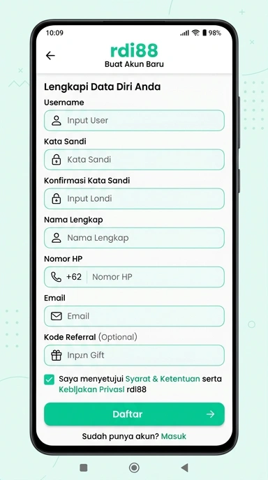 Daftar Akun RDI88 Untuk Pengguna Android Indonesia